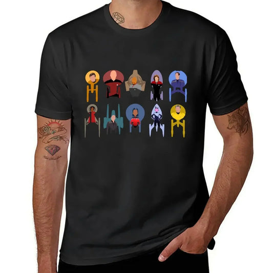 Trek ships & captains T-Shirt hippie clothes summer top oversized anime figures mens tall t shirts