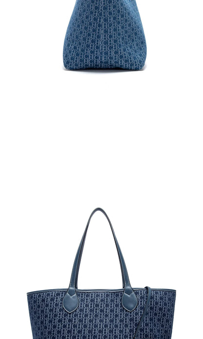 New Large Capacity Tote Bag Geometric Elegance Meets Dual-Tone Utility Versatile Double Sided Color Blocking Handbag