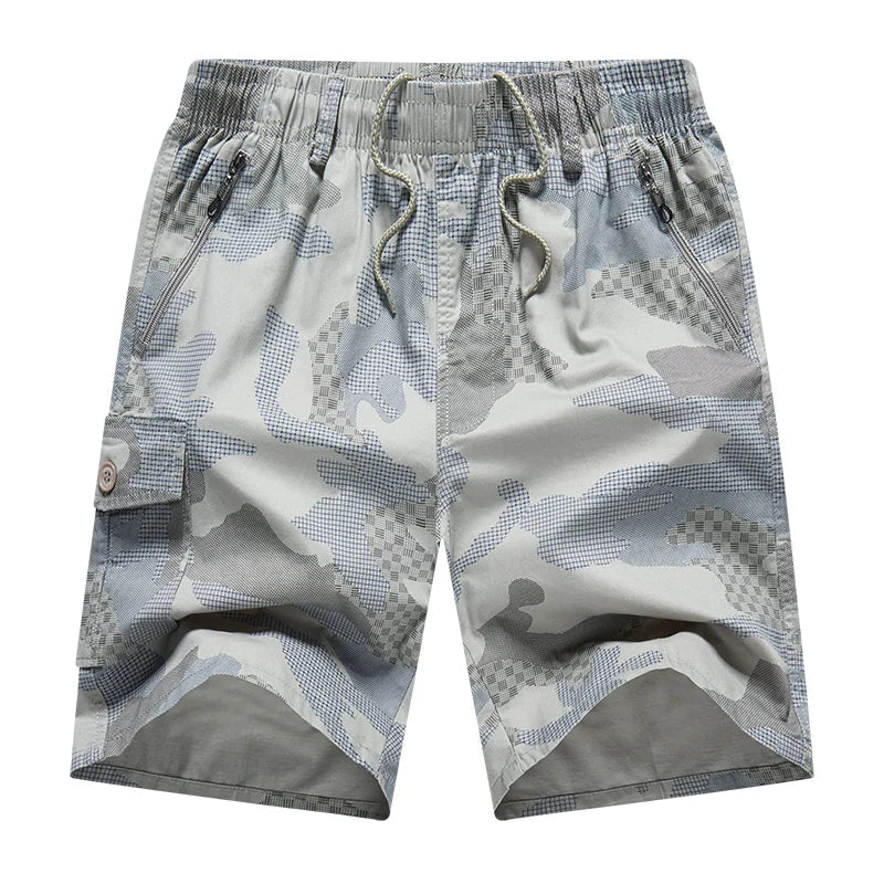 Men's Streetwear Sports Casual Shorts Big Size Loose Fit Knee Pants Man Clothes Fashion Zipper Pockets Drawstring Short Pants