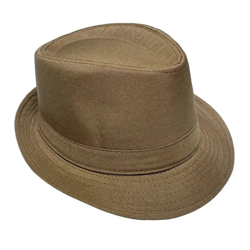 Summer Solid Bright Color Sun Hat British Jazz Hat Top Hat Men's Top Hat Winter Middle-aged and Elderly Jazz Warm Hat Fedora Hat