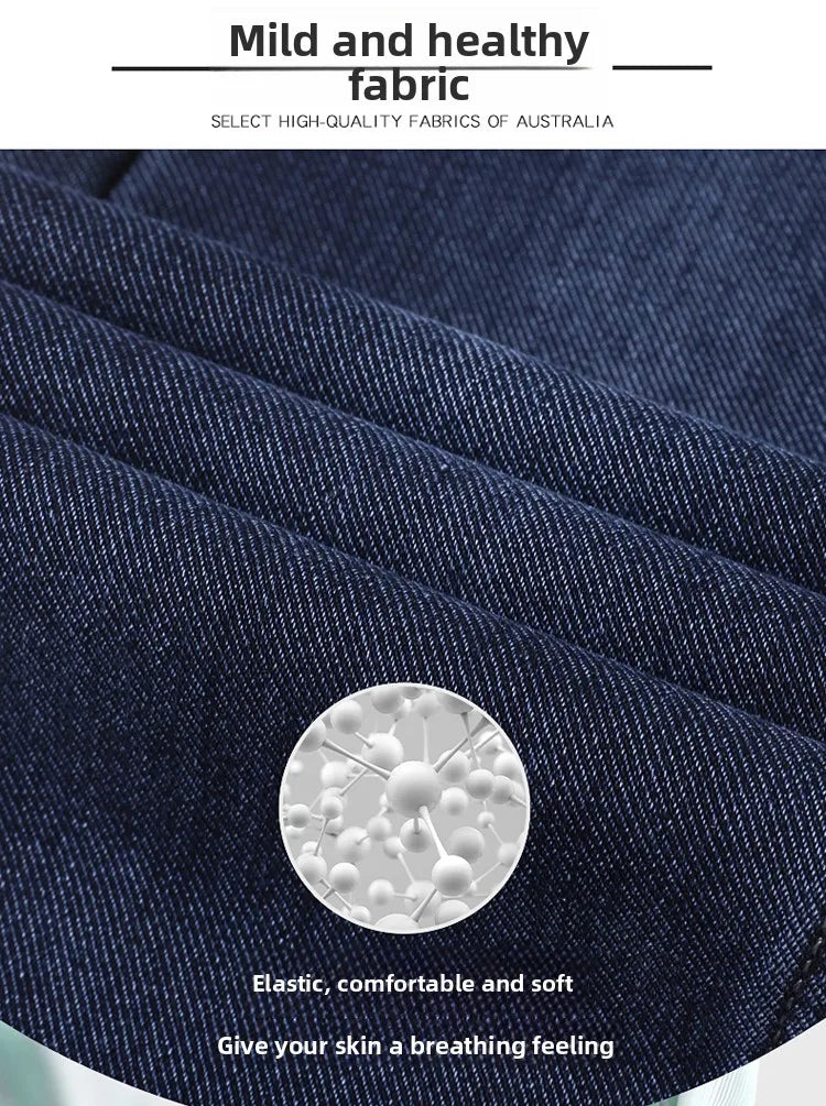New Men's Comfortable Soft Business Fashion Straight Casual Denim Trousers Male Brand Clothing Light Luxury Stretch Slim Jeans