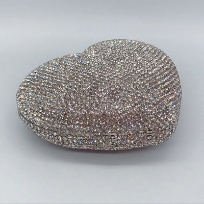 Heart Shaped Crystal Evening Clutch Bag Women Luxury Designer Rhinestones Purses And handbag Wedding Party Stones Day Clutches
