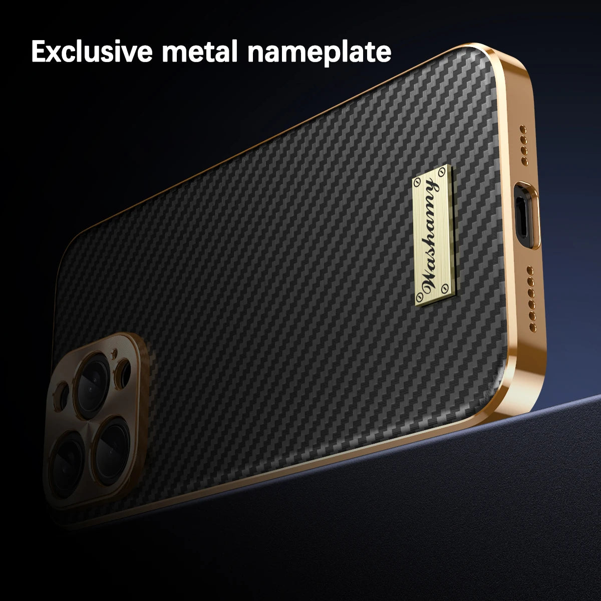 Luxury Plating Leather Carbon Fiber Texture Phone Case For iPhone 17 16 15 14 13 Pro Max Plus 17Air Alloy Lens Shockproof Cover