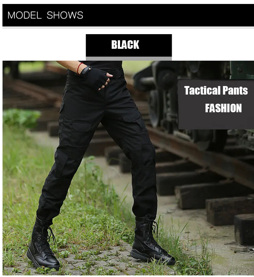 Men's Fashion Outdoor Hiking Overalls Pants Camouflage Tactical Pants Hunting Uniform Fighting Multi-Pocket Trousers