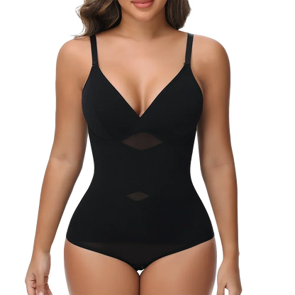 Women Cross Tummy Control Shapewear Sexy Mesh Slimming Waist Briefs Bodysuit Thin Breast Cup Body Shaper Butt Lifter Smooth Body
