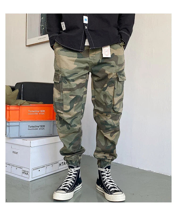Spring Autumn Streetwear American Casual High Quality Camouflage Cargo Pants Men Clothing Harajuku Tactical Jogging Trousers