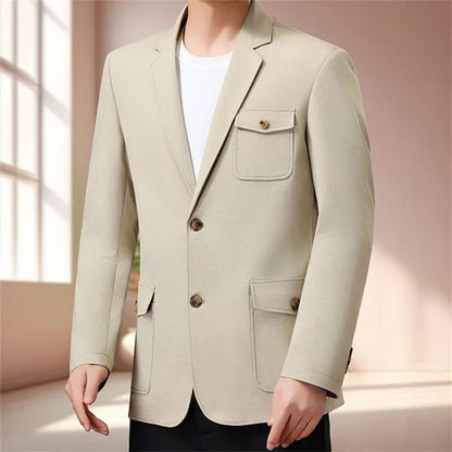 Spring Autumn High Quality Blazer Men Trend Slim Fit Breathable Suit Jackets Male Cotton Business Casual Solid Blazers Suit Coat
