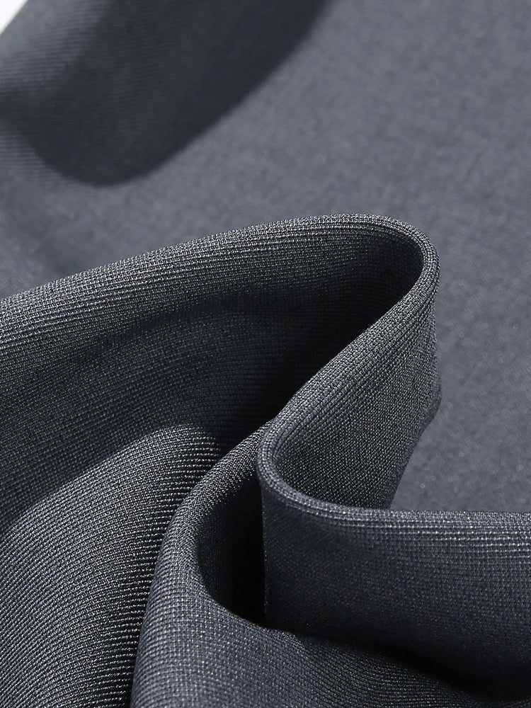 2023 New Autumn Casual Pants Men Korean Fashion Banded Waist Stretch Wide Leg Pleated Suit Slacks Straight Loose Drape Trousers