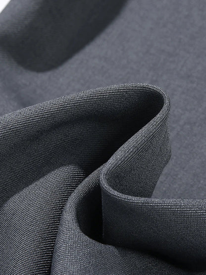 2023 New Autumn Casual Pants Men Korean Fashion Banded Waist Stretch Wide Leg Pleated Suit Slacks Straight Loose Drape Trousers