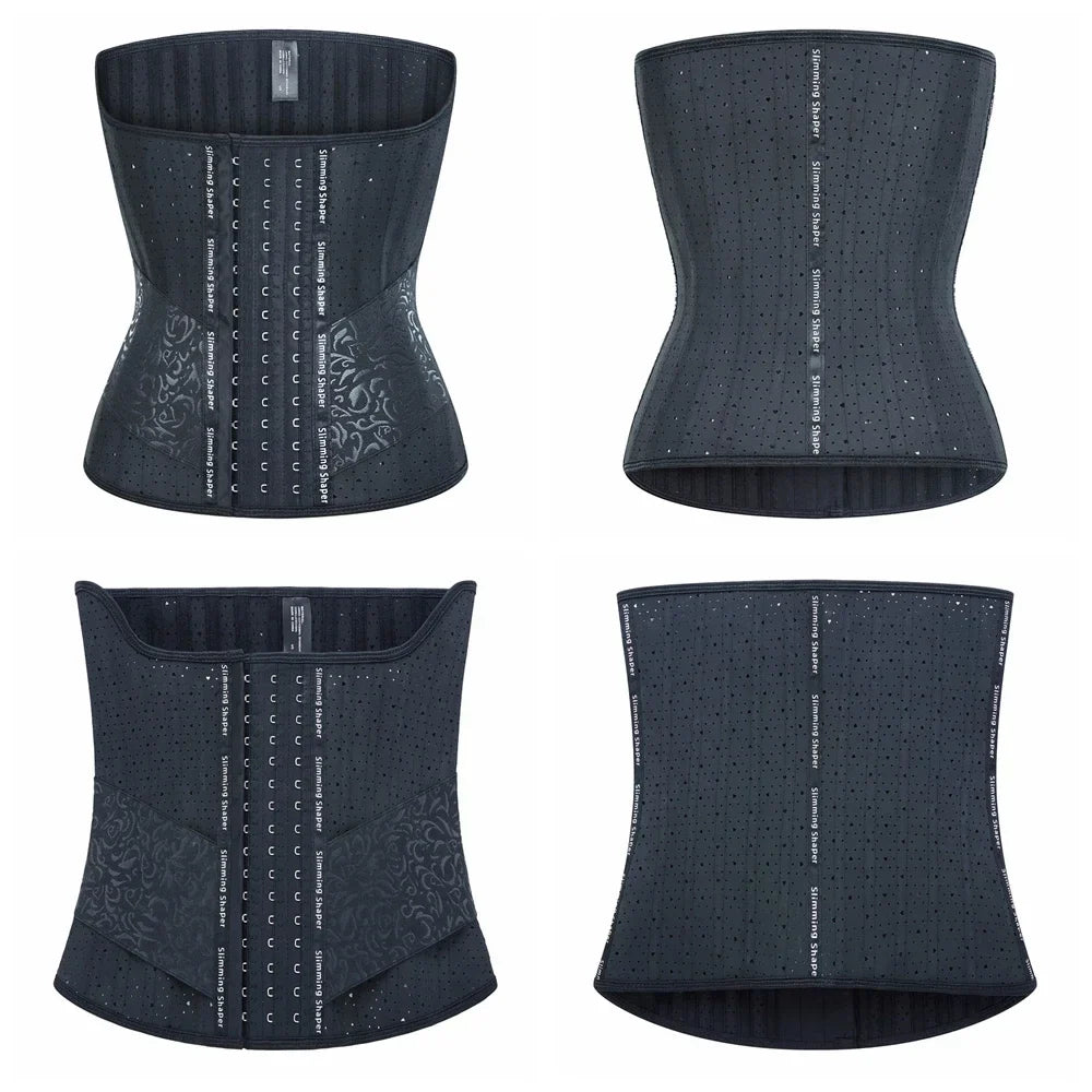 25 Steel Bones Latex Waist Trainer Body Shaper Long Torso Tummy Control Corset Shapewear Women Waist Cincher Slimming Belly