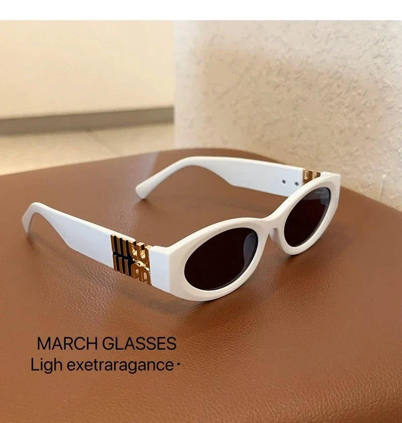 2024 New Fashion Oval Sunglasses Women Men Trendy Cool Sun Glasses Ladies Street Shot Retro Premium Eyewears Gafas De Sol UV400