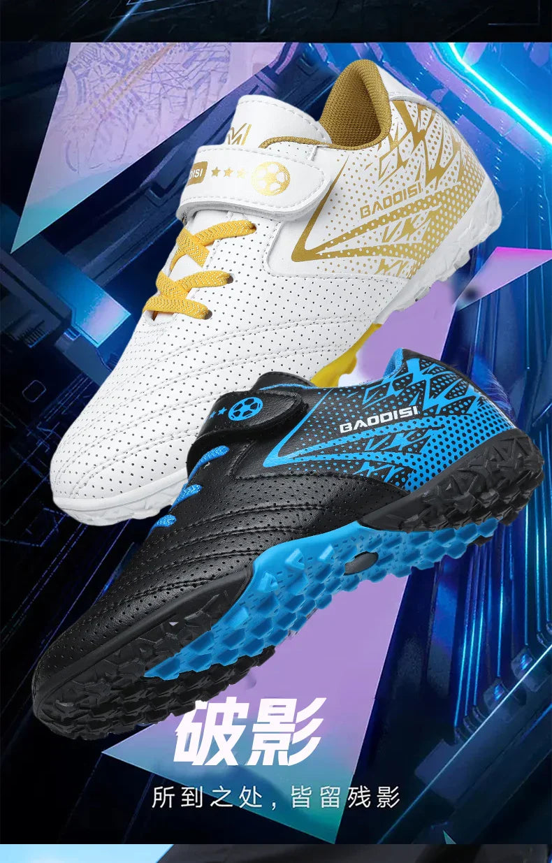 New Children Soccer Shoes Sports Society Field Boy Football Boots Futsal Fast Indoor Sneaker Original Ankle Football Boot Cleats