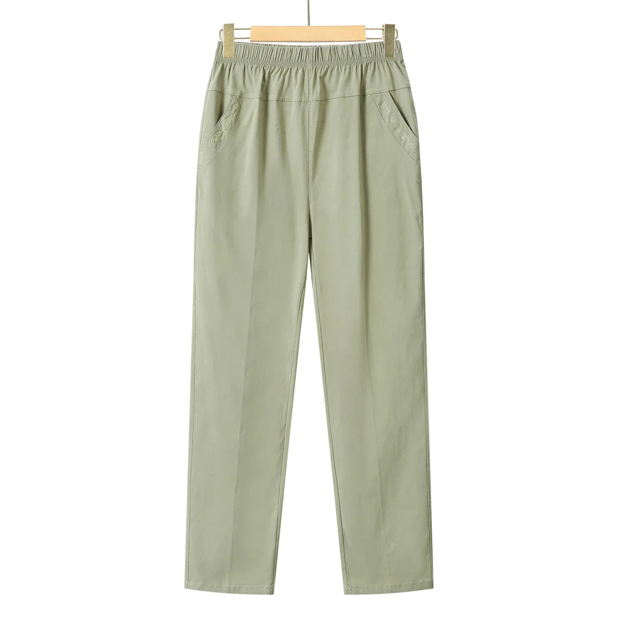 Summer Casual Washed Cotton Women's Plus Size Pants 2025 Elastic Waist Office Casual Outdoor Trousers Breathable Cool Clothing