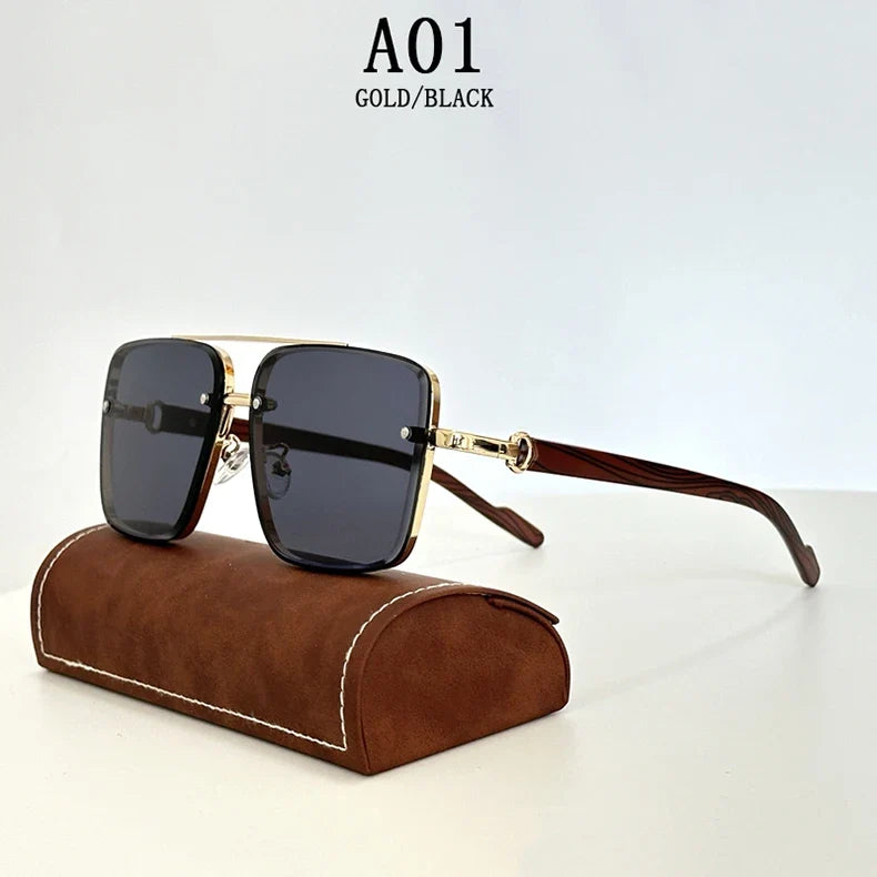 2023 Sunglasses For Men Square Sunglasses Women Trendy Luxe Vintage Fashion Glasses Retro Steampunk Shades Gafas De Sol Hombre
