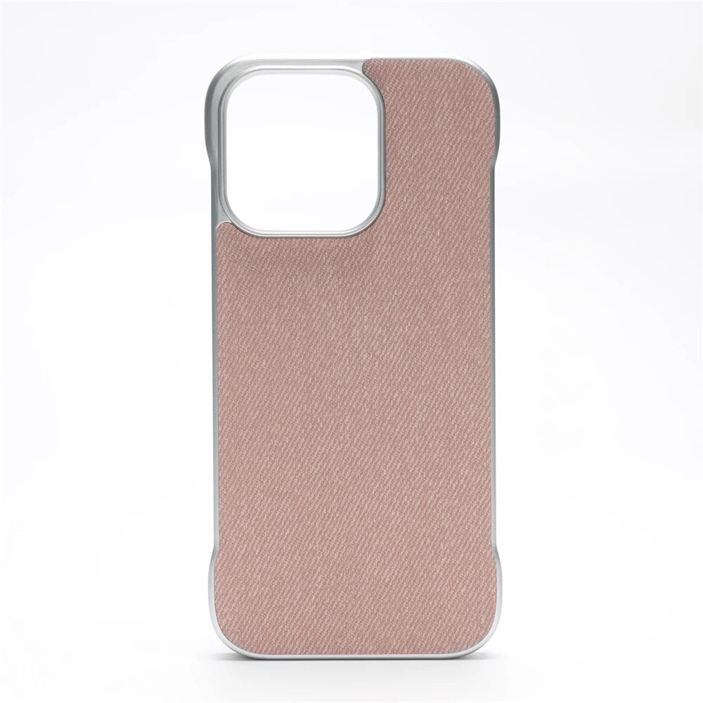 Ultra Thin Frameless Cloth Texture Magnetic Case For iPhone 17 Air 16 Pro Max 15 14 MagSafe Wireless Charge Borderless Hard Cove