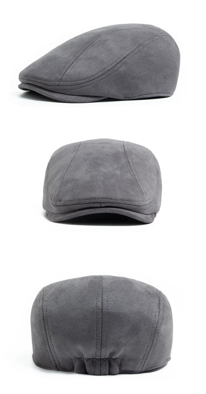 New Suede Autumn Winter Beret Fashion Vintage Men Women Newsboy Hat Casual Flat Visor Cap Berets For 54-58cm Head Circum Ference