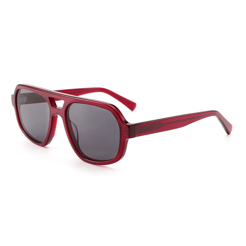 Fashion Double Beam Acetate Polarized Women Sunglasses Man High Quality UV400 Sun Glasses Outdoor Driving Fishing Pilot Eyewear