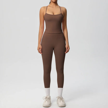 2PCS Yoga Set Nude Feeling Workout Sets Women Tracksuit Gym Push Up Fitness Running Workout Sportwear Sport Bra Leggings Suit