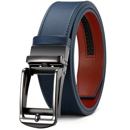 Mens Belt Genuine Leather Luxury Belt Metal Automatic Alloy Buckle Fashion Ratchet Belts for Men Cowhide High Quality Belt