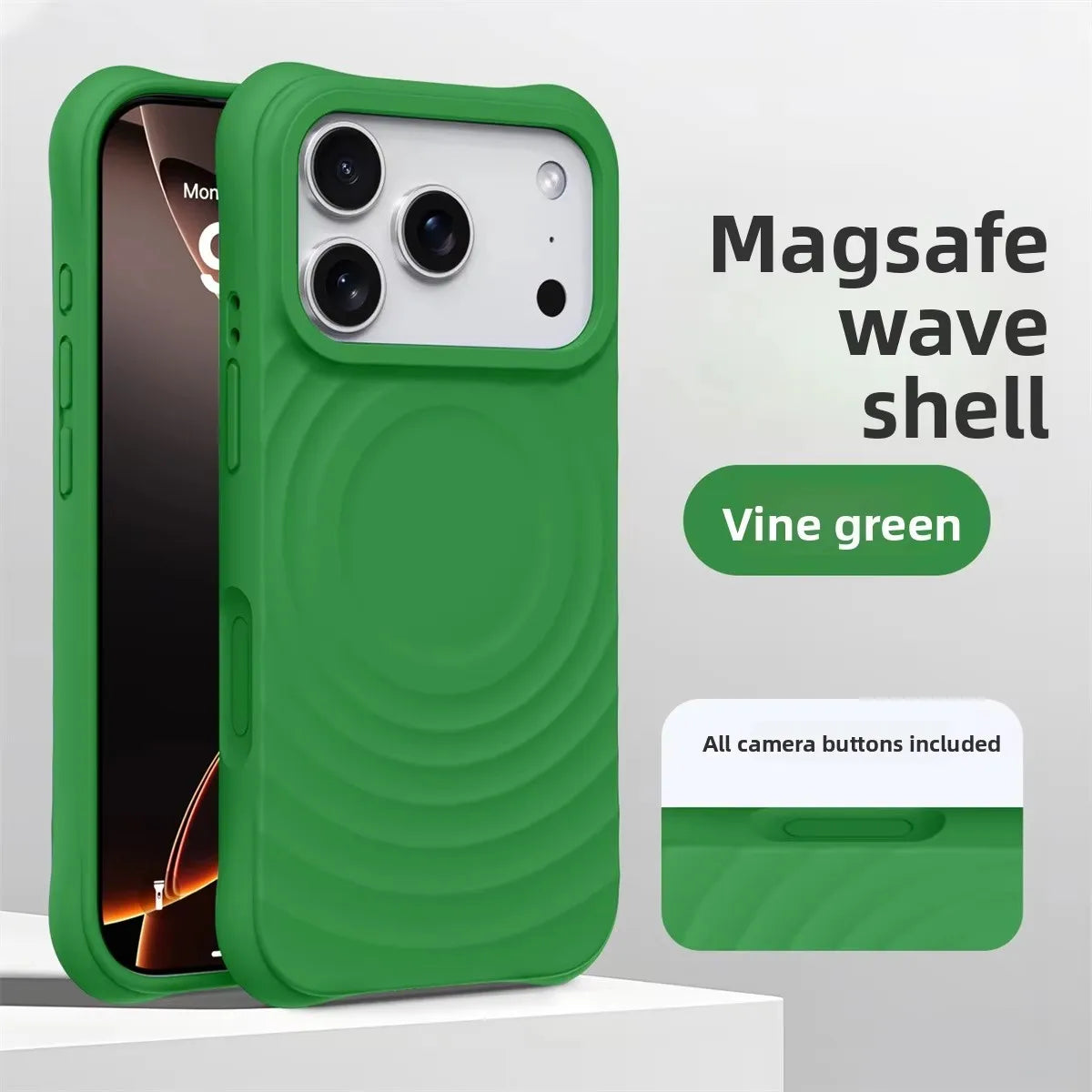 Water Ripple Silicone For Magsafe Wireless Charge Magnetic Phone Case For iPhone 17 16 15 14 Pro Max Air Soft Shockproof Cover