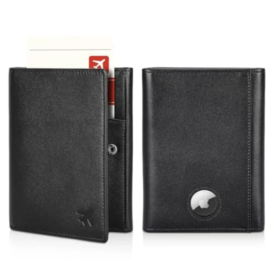 Polare Napa Leather Pilot Wallet Passport Holder RFID Blocking Tri-fold Travel Cover Document Organizer for Aviation Profession