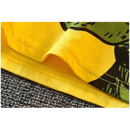 Summer New Baby Boy Clothes Set Child Pure Cotton Fashion Dinosaur Print Short Sleeve 2-Piece Set Cozy Children's Clothing