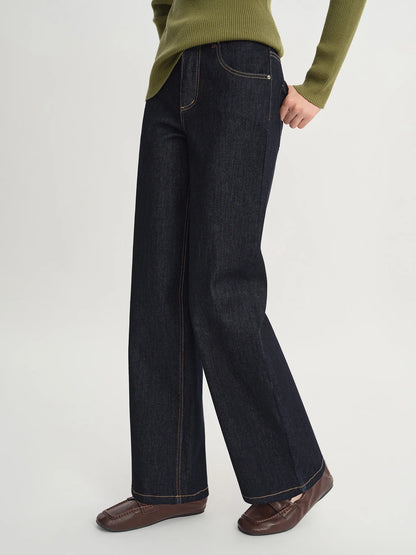 2025 Women's Straight Leg Jeans - High Waist Stretch Denim Pants Dual Fit for Apple & Pear Body Autumn Casual Trousers
