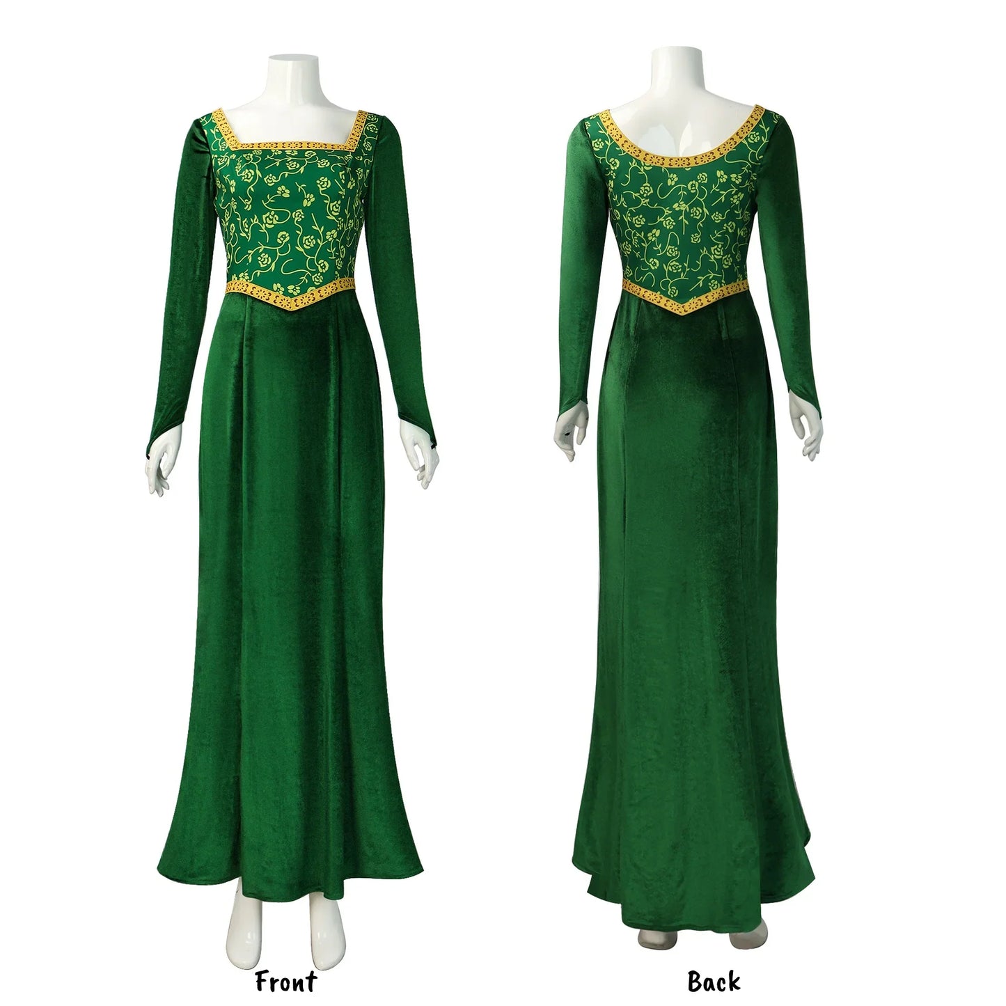 Anime Princess Green Dress Fiona Dress Shrek Cosplay Costume Halloween Fancy Fantasy Party Suit Roleplay for Adult Woman