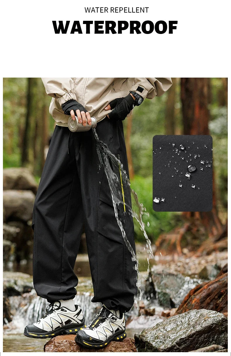 Outdoor Hiking Pants Male Waterproof Windproof Climbing Paratrooper Trousers Autumn Wear-Resistant Camping Cycling Cargo Pants