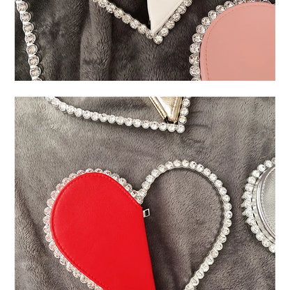 Diamond Red Heart Evening Clutch Women's Designer Chic RhinestoneBlack Wallet Wedding Party Sac A Main