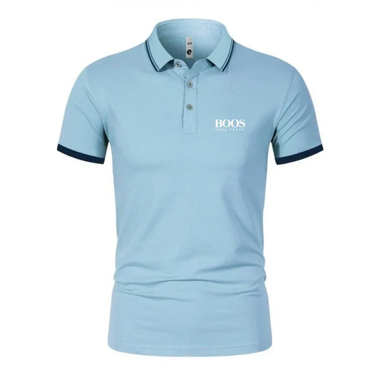 New men's high-quality short sleeved polo shirt, summer fashion, casual, comfortable, cool, breathable T-shirt top