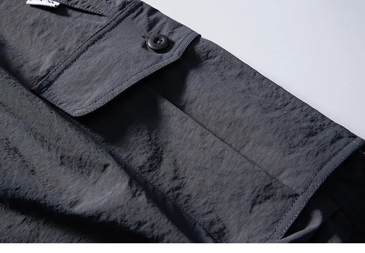 Mens Womens Spring Summer Lightweight Quick Dry Baggy Loose Paratrooper Cargo Pants Outdoor Techwear Multi Pocket Streetwear