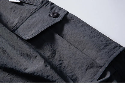 Mens Womens Spring Summer Lightweight Quick Dry Baggy Loose Paratrooper Cargo Pants Outdoor Techwear Multi Pocket Streetwear