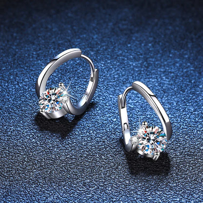 100% Real 2CT D Color Moissanite Hoop Earrings For Women Party S925 Sterling Silver Diamond Earring Fine Jewelry Wholesale