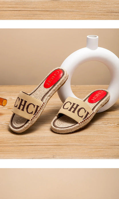 Slippers Women's  Simple and Comfortable Handmade Hemp Bottom Sandals Beach shoes