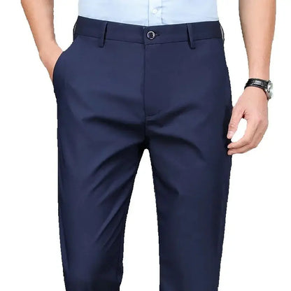 Male Pants Stretch Solid Black Smart Casual Men's Trousers Office Quick Dry Suit Pants New Spring Autumn Korean Straight Pants