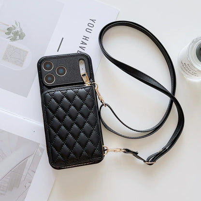 Wallet Zipper Card Bag PU Leather Craossbody Phone Case For iPhone 17 Air 16 15 14 Plus 13 12 11 Pro Max 7 8 SE 2020 2022 Cover