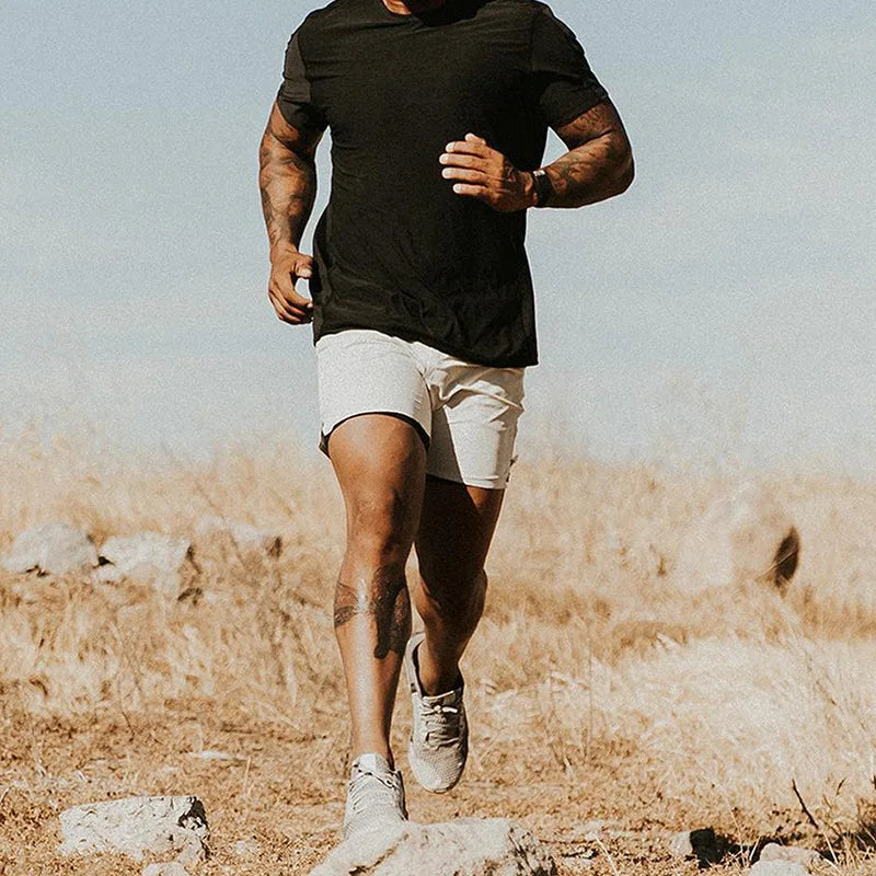 Men's Compression Shorts Quick Dry Elastic Baselayer Summer Gym Running Basketball Fitness Training Casual Sport Quarter Pants