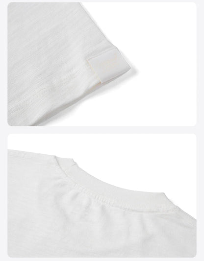 Summer New Super Loose Heavyweight 300gsm Slub Cotton T-shirts Men Letter Embroidery Tops