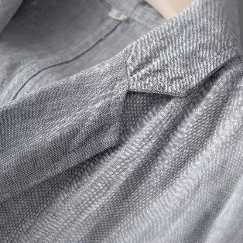 2025 Summer New Men's Linen Casual Suit Coat Solid Color Lightweight Breathable Luxury Cotton Hemp Top 100% Linen Fabric