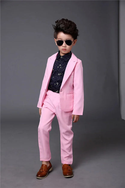 Wedding Suit For Boys Children Jacket Pants 2PCS Performance Formal Suit Kids School Graduation Suit Girl Piano Ceremony Costume