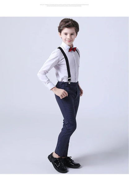 Boys Summer Wedding Suit Kids 1Year Birthday Vest Pants 2PCS Formal Suit Child Party Ceremony Costume Teenager Photography Suit