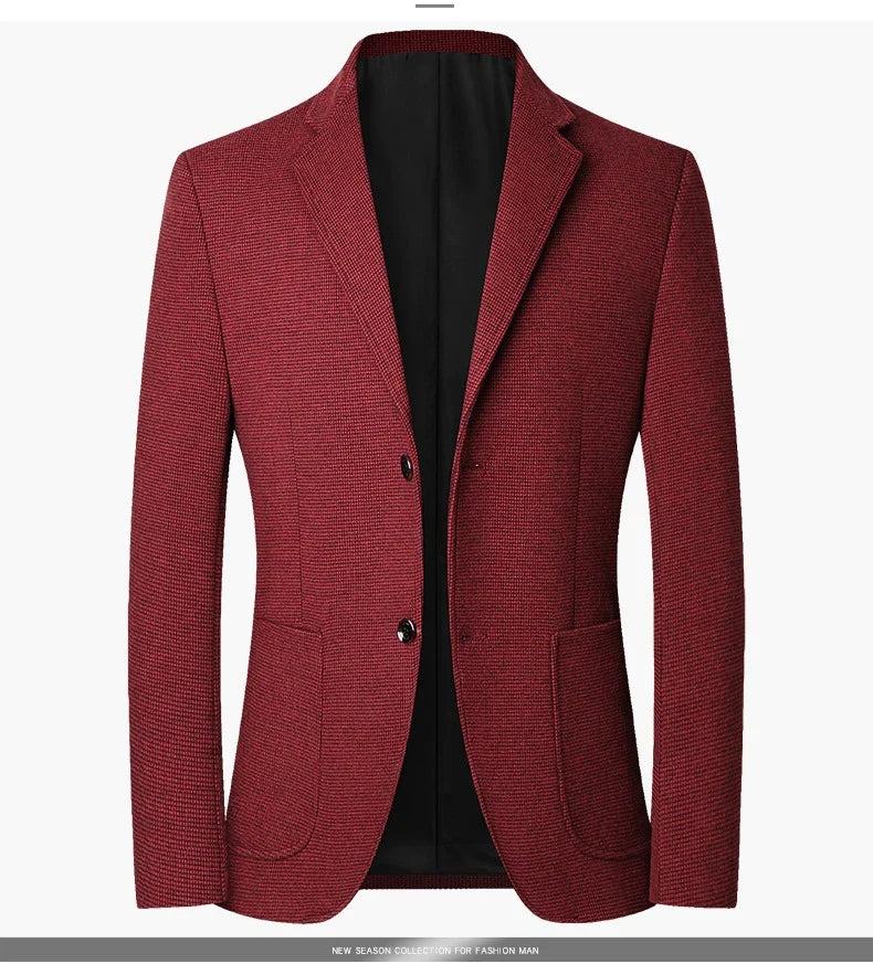 2025 Spring and Autumn New Six Color Checkered Non-iron  Suit Jackets for Men, Royal Blue Casual Blazer Masculino /blazer Hombre