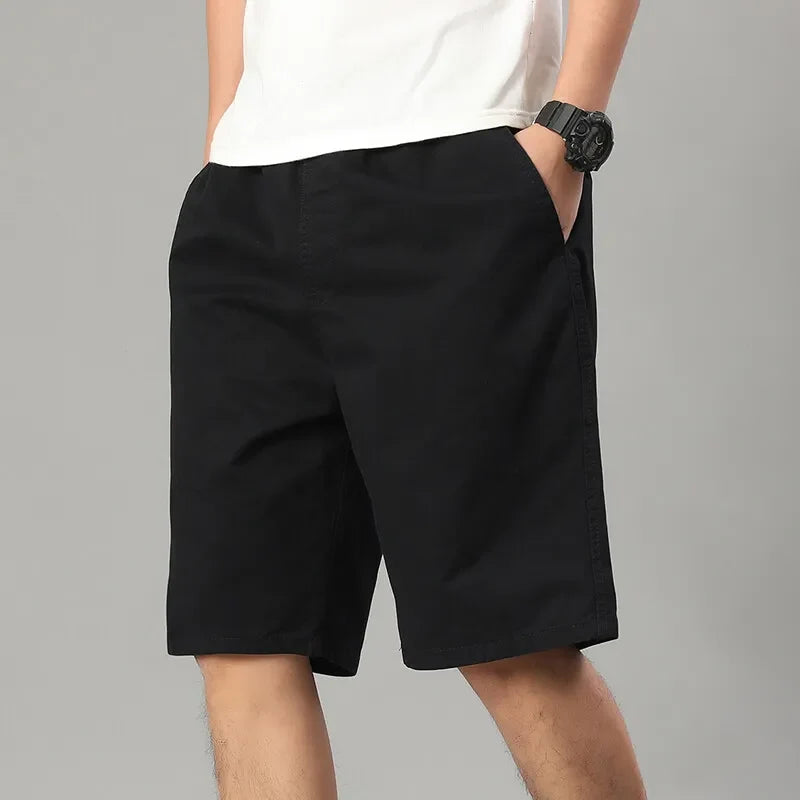 Men's Elastic Waist Casual Shorts Summer Light Weight Sweat Shorts Relaxed Fit Work Shorts Loose Casual Jogger Short