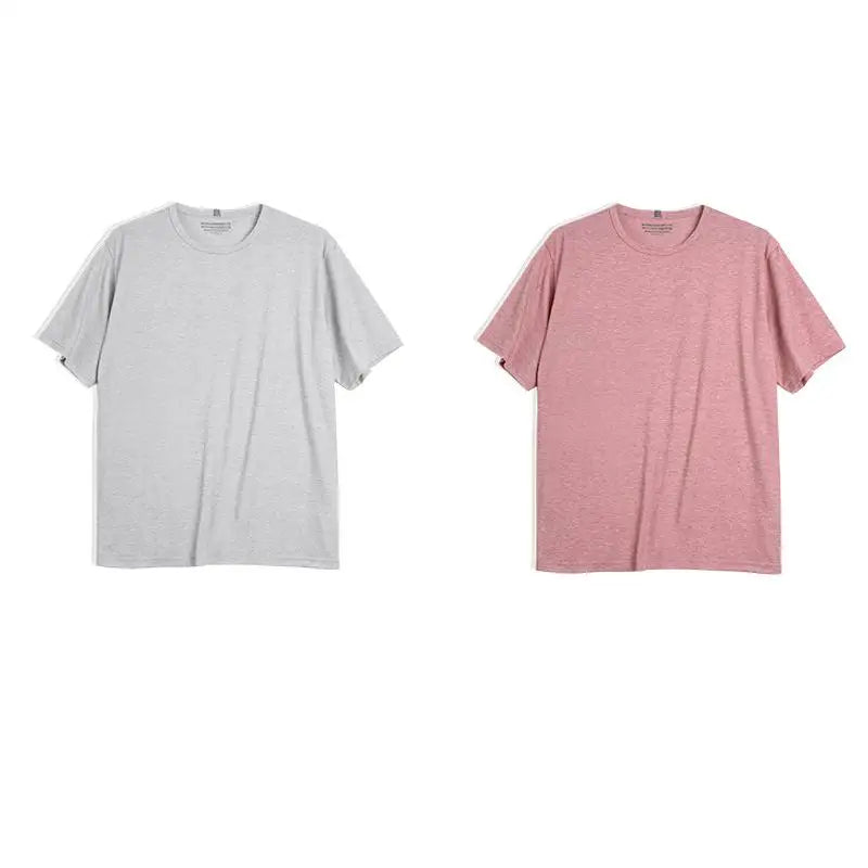 Casual Breathable Blended Short Sleeve T-shirt for Men's Summer Crew Neck Lightweight Basic Tees Versatile Loose Fit Tops