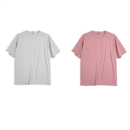 Casual Breathable Blended Short Sleeve T-shirt for Men's Summer Crew Neck Lightweight Basic Tees Versatile Loose Fit Tops