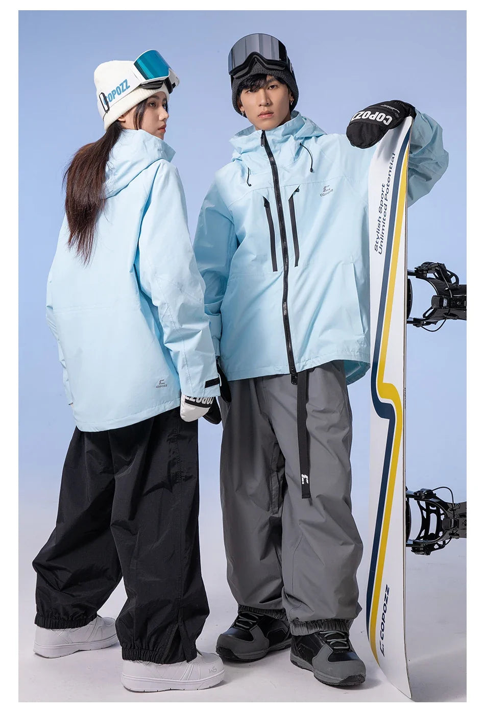 Thicken 3L Ski Jacket Men Women Windproof Waterproof Winter Ski Coat Ski Wear Solid Color Hooded Warm Snowboard Ski Suit