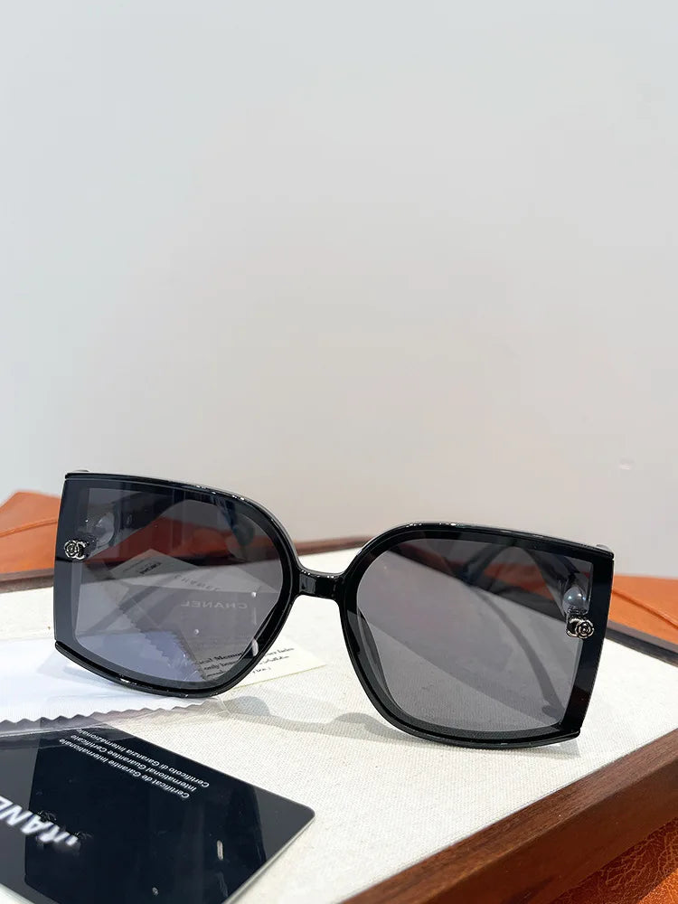 Fashion Square UV400 Polarized Sunglasses for Women Pearl Elegant Sun Protection Ladies Oversized Sun Glasses Gafas De Sol Mujer