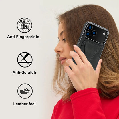 Foldable Kickstand Leather Phone Case For iPhone 17 Pro Max 16 Plus 15 14 13 12 Protective Credit Card Slots Kickstand Cover