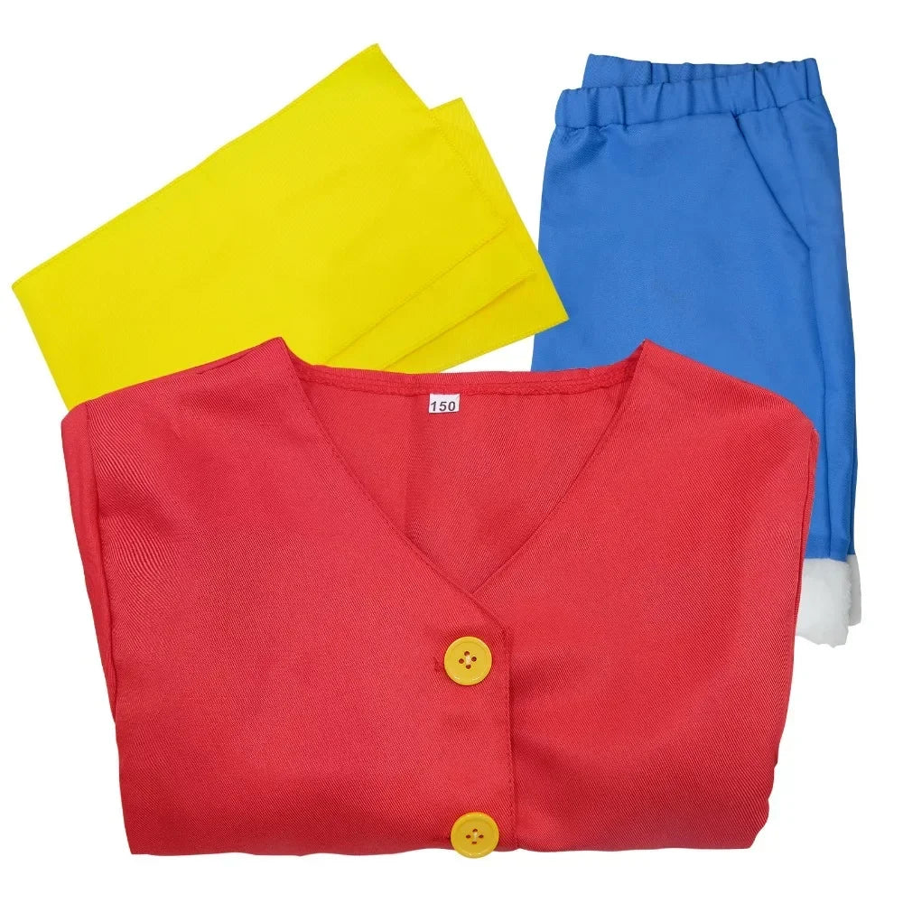 Anime Luffy Cosplay Costume Straw Hat Red Jacket Adult Kids Carnival Party Red Top Pants Suits Hat Role Play